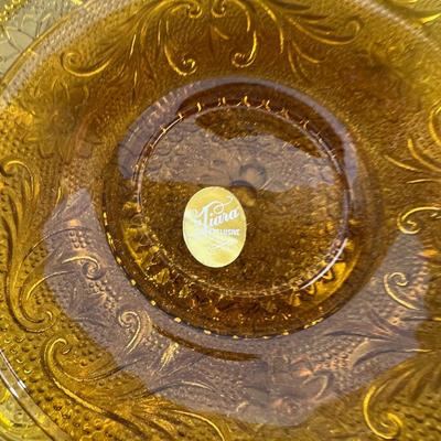 VINTAGE in the BOX  Amber Sandwich Glass by TIARA NEVER USED! 