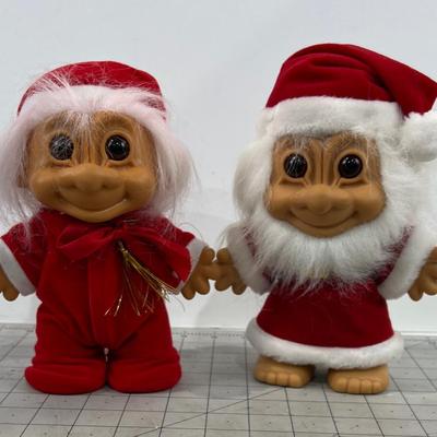 Troll Doll Mr. & Mrs. Santa Claus 