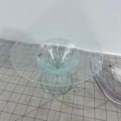 2 Pieces of Hand Blown Glass; Swan & Candy Dish