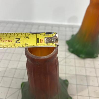 Slip Shades Rust & Green Mixed Glass - old! 