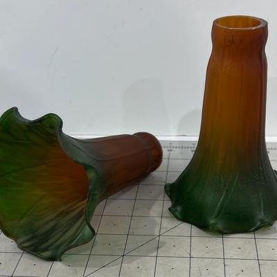 Slip Shades Rust & Green Mixed Glass - old! 