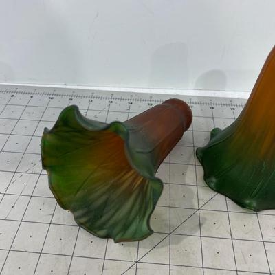 Slip Shades Rust & Green Mixed Glass - old! 