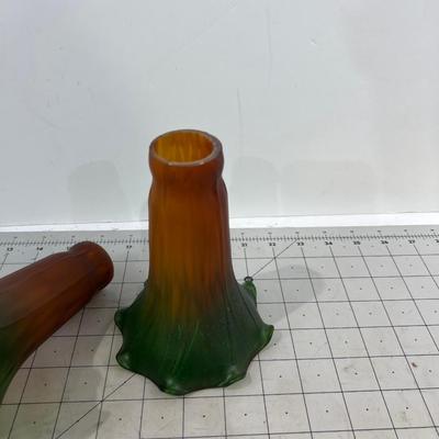 Slip Shades Rust & Green Mixed Glass - old! 