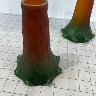 Slip Shades Rust & Green Mixed Glass - old! 