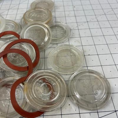 Pile of Atlas Canning Jar Lids GLASS 