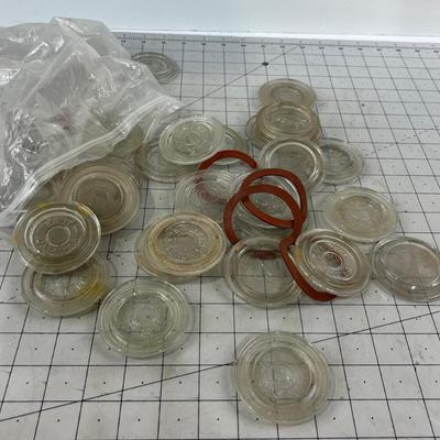 Pile of Atlas Canning Jar Lids GLASS 