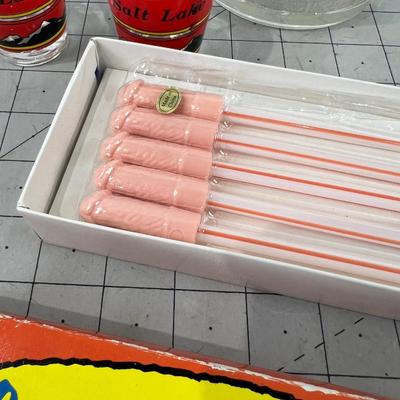 Bar Ware: Ice Bucket, Shot glass & Straws 