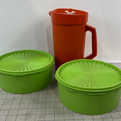 Vintage TUPPERWARE: Green & Orange