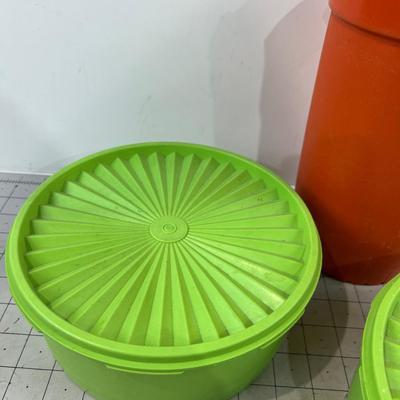 Vintage TUPPERWARE: Green & Orange