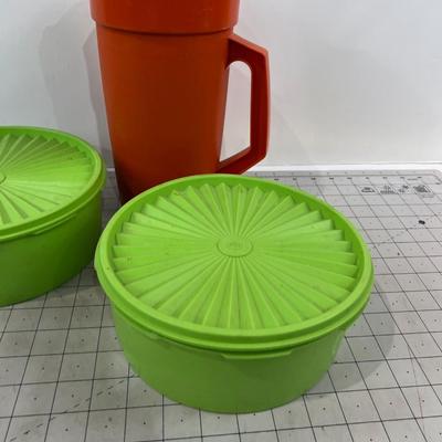 Vintage TUPPERWARE: Green & Orange