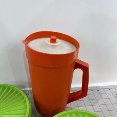 Vintage TUPPERWARE: Green & Orange