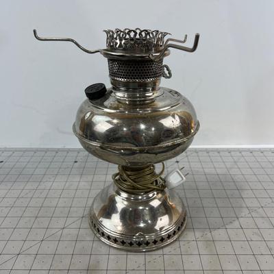 Electrified Oil Lamp - Chrome WOW! 