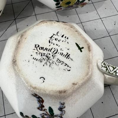 Antique Royal Dulton Tea Cups (4) 