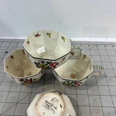 Antique Royal Dulton Tea Cups (4) 