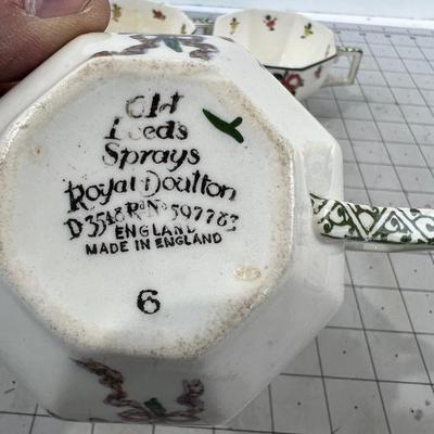 Antique Royal Dulton Tea Cups (4) 