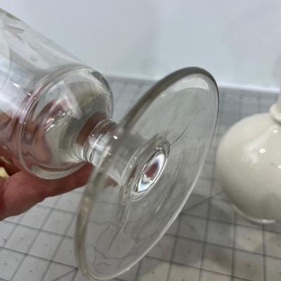 3 Vases- Cut Glass, Etched Glass and Lenox 