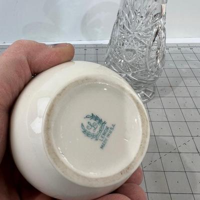 3 Vases- Cut Glass, Etched Glass and Lenox 