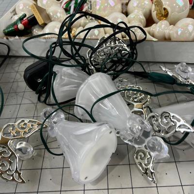 TRAY OF Christmas; Lights, Ribbon and Ornaments 