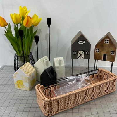 Swiss Village with Tulips and Candle Sticks 