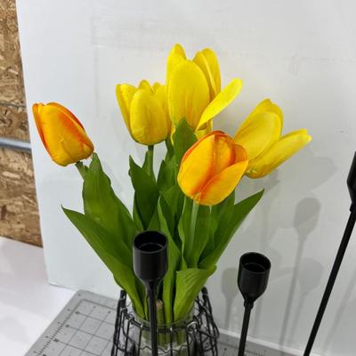 Swiss Village with Tulips and Candle Sticks 