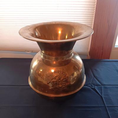 PONY EXPRESS CHEWING TOBACCO CUT PLUG BRASS SPITTOON