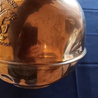 PONY EXPRESS CHEWING TOBACCO CUT PLUG BRASS SPITTOON