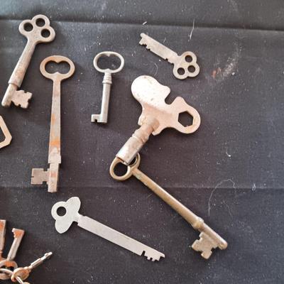 A COLLECTION OF SKELETON AND OTHER OLD KEYS