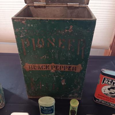 A COLLECTION OF OLD TINS