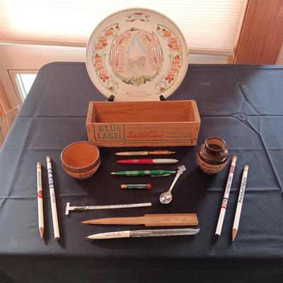 OLD ADVERTISING - 1912 PLATTEVILLE, CO DRUGGIST CALENDAR PLATE AND MORE