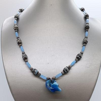 LOT 1: Blue Themed Jewelry - Stone, Glass & Lucite