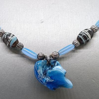 LOT 1: Blue Themed Jewelry - Stone, Glass & Lucite