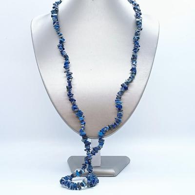LOT 1: Blue Themed Jewelry - Stone, Glass & Lucite