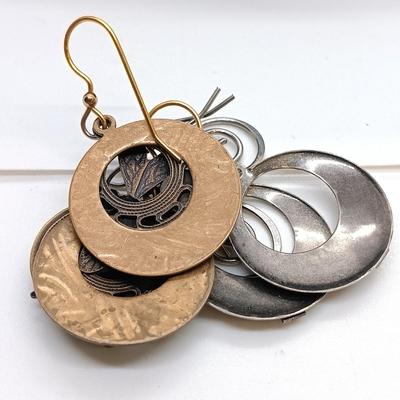 LOT 3: Sterling and Crushed Turquoise Navajo Earrings, Hand Blown Glass Earrings, Glass Art Pendant & More