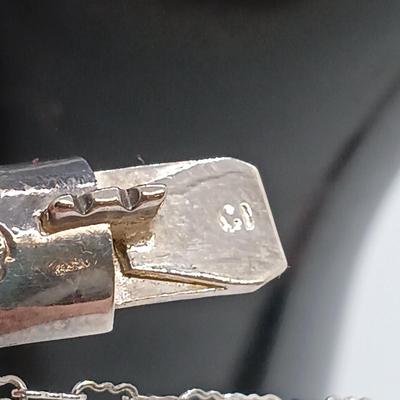 LOT 5: Vintage Sterling Engraved Cuff with Retro Dangle Earrings