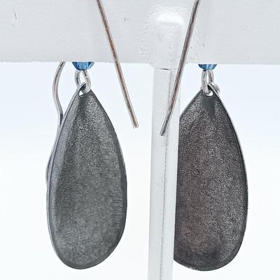 LOT 5: Vintage Sterling Engraved Cuff with Retro Dangle Earrings