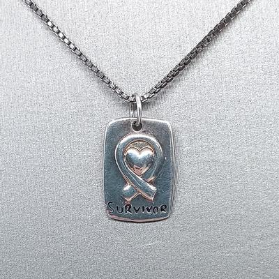 LOT 6: Sterling and Turquoise Cross with Sterling Pendant on a Sterling Chain 9.00gtw