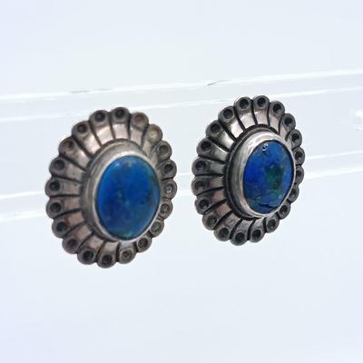 LOT 7: Set of (3) Sterling and Stone Earrings with Native American Inspired Dangle Earrings