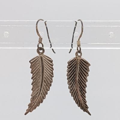 LOT 7: Set of (3) Sterling and Stone Earrings with Native American Inspired Dangle Earrings