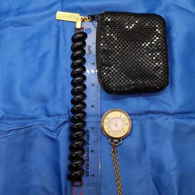 LOT 35: Napier Bracelet, Whiting and Davis Change Purse, Lucerne LA Watch & More
