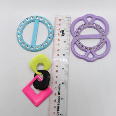 LOT 36: Vintage Acrylic Earrings and T-Shirt Clips with IIIBeCa Satchel