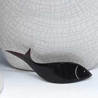 LOT 37: Sterling Heart Bangle, Lucite GB Fish Brooch, Sterling Buckle Ring & More