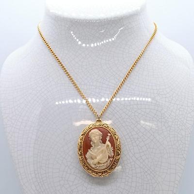 LOT 38: Corday Cameo Locket, W&K Co. 1/4 Gold Shell Locket & More