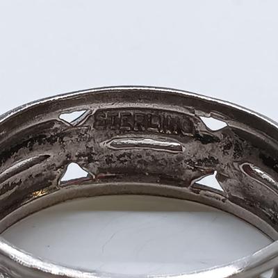 LOT 39: Sterling Silver Collection - Frog Pendant with Gemstones, Sun Shaped Perfume Pendant, Textured Braid Ring & More