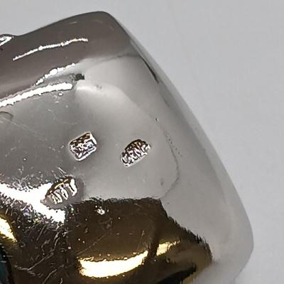 LOT 39: Sterling Silver Collection - Frog Pendant with Gemstones, Sun Shaped Perfume Pendant, Textured Braid Ring & More