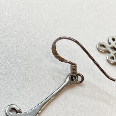 LOT 59: Three Pair of Sterling Silver Dangle Earrings