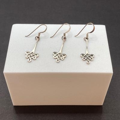 LOT 59: Three Pair of Sterling Silver Dangle Earrings