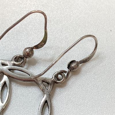 LOT 59: Three Pair of Sterling Silver Dangle Earrings