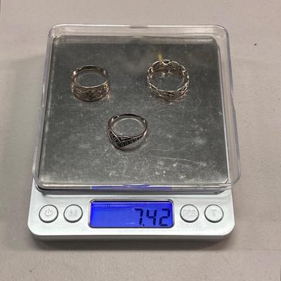 LOT 60: Collection of Three Sterling Silver Rings