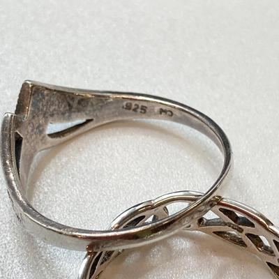 LOT 60: Collection of Three Sterling Silver Rings