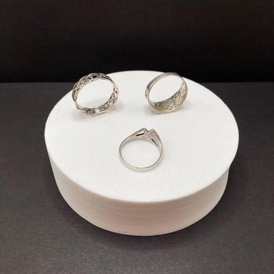 LOT 60: Collection of Three Sterling Silver Rings